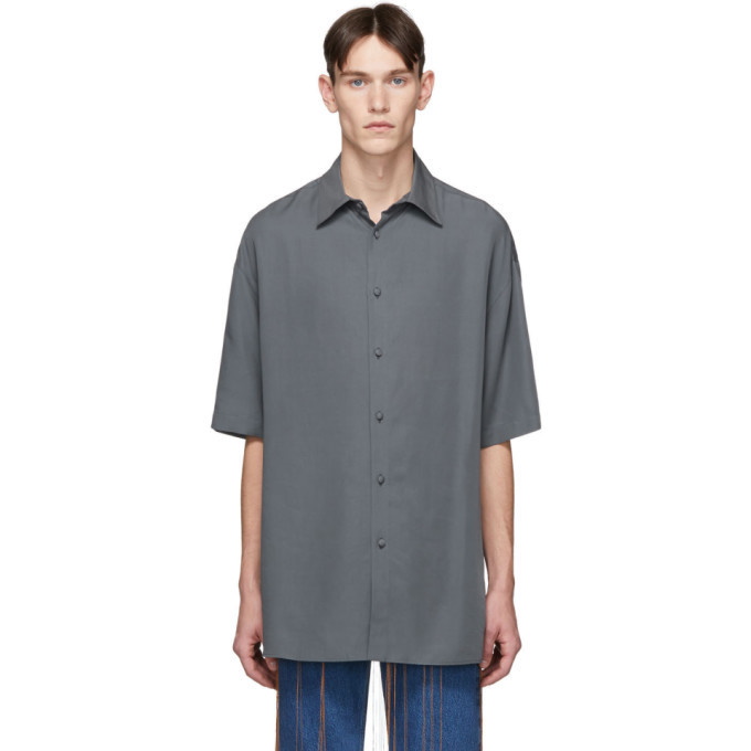 Photo: Valentino Grey Lyocell Short Sleeve Shirt