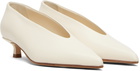 Aeyde Off-White Clara Pointed-Toe Heels