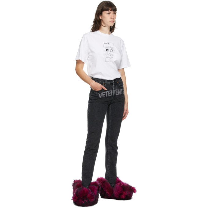 VETEMENTS Black Washed Laser Logo Jeans Vetements