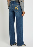 Stella Mccartney Embroidered Straight-leg Jeans Dark Blue