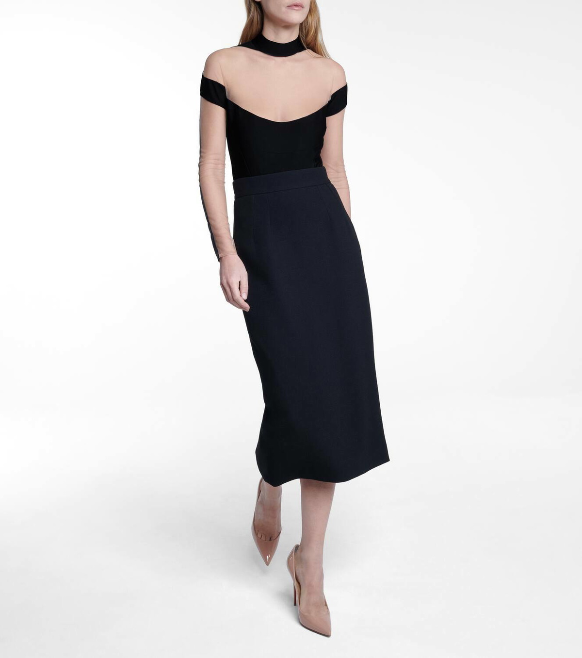 Mugler Paneled mesh bodysuit