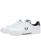 Fred Perry Men's Authentic B722 Spencer Leather Sneakers in White/Navy