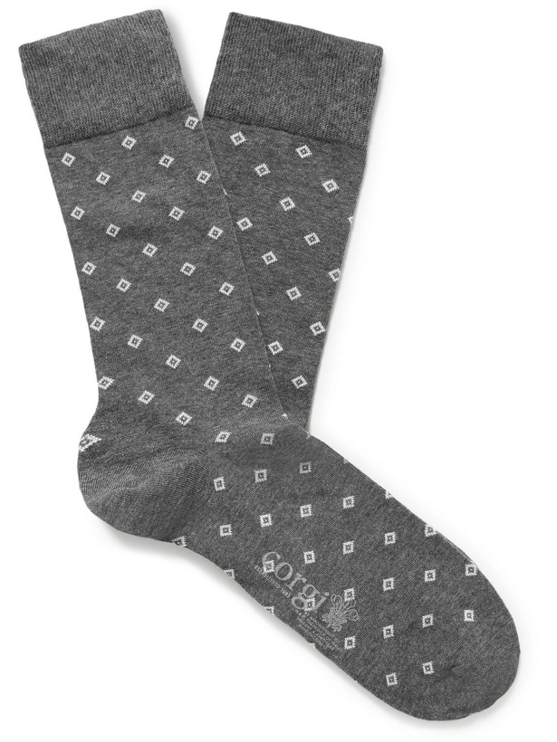 Photo: Kingsman - Cotton-Blend Jacquard Socks - Gray