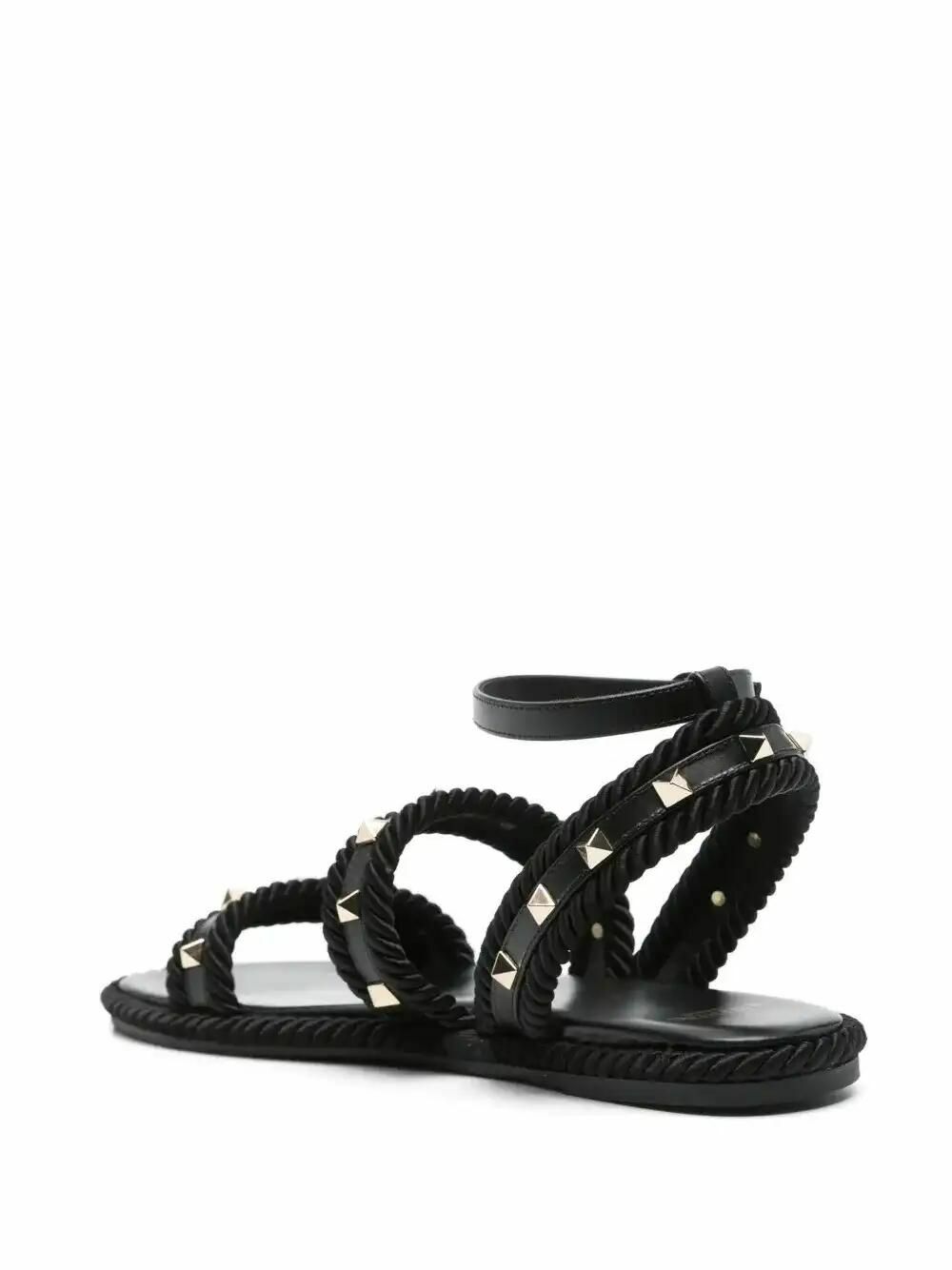 VALENTINO GARAVANI ROCKSTUD FISHNET ANKLE-WRAP STILETTOS