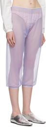 COLLEEN ALLEN Purple Stretch Tulle Sleep Capri Trousers
