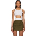 Sandy Liang White Riblet Tank Top
