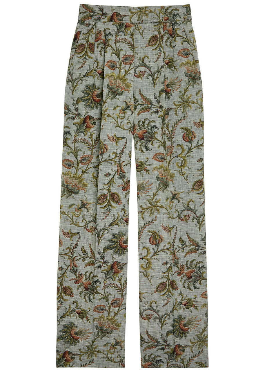 Etro Patterned Wide-leg Trousers Multicoloured 1