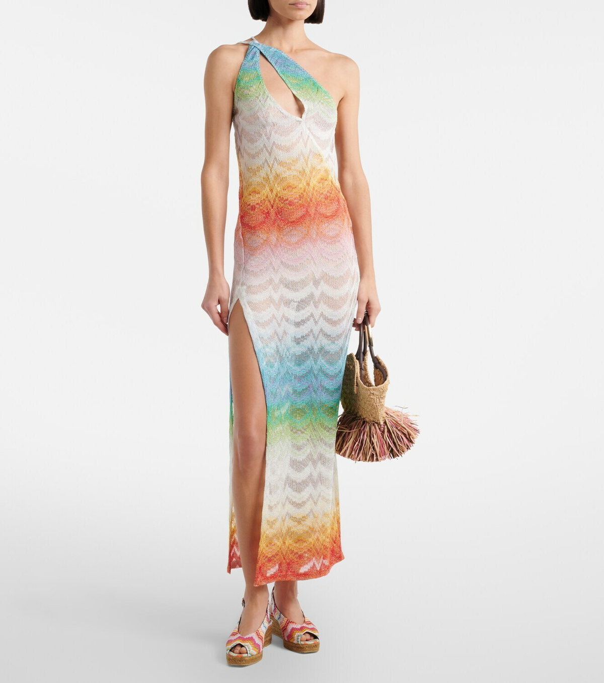 Missoni Joy 30 Zigzag lamé espadrille wedges