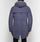 Yves Salomon - Shearling-Trimmed Cotton Hooded Parka with Detachable Down Lining - Men - Indigo