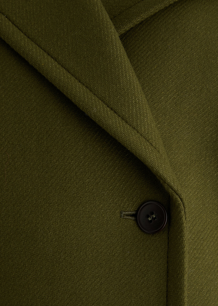 Remain BY Birger Christensen Double-breasted Wool-blend Peacoat Olive