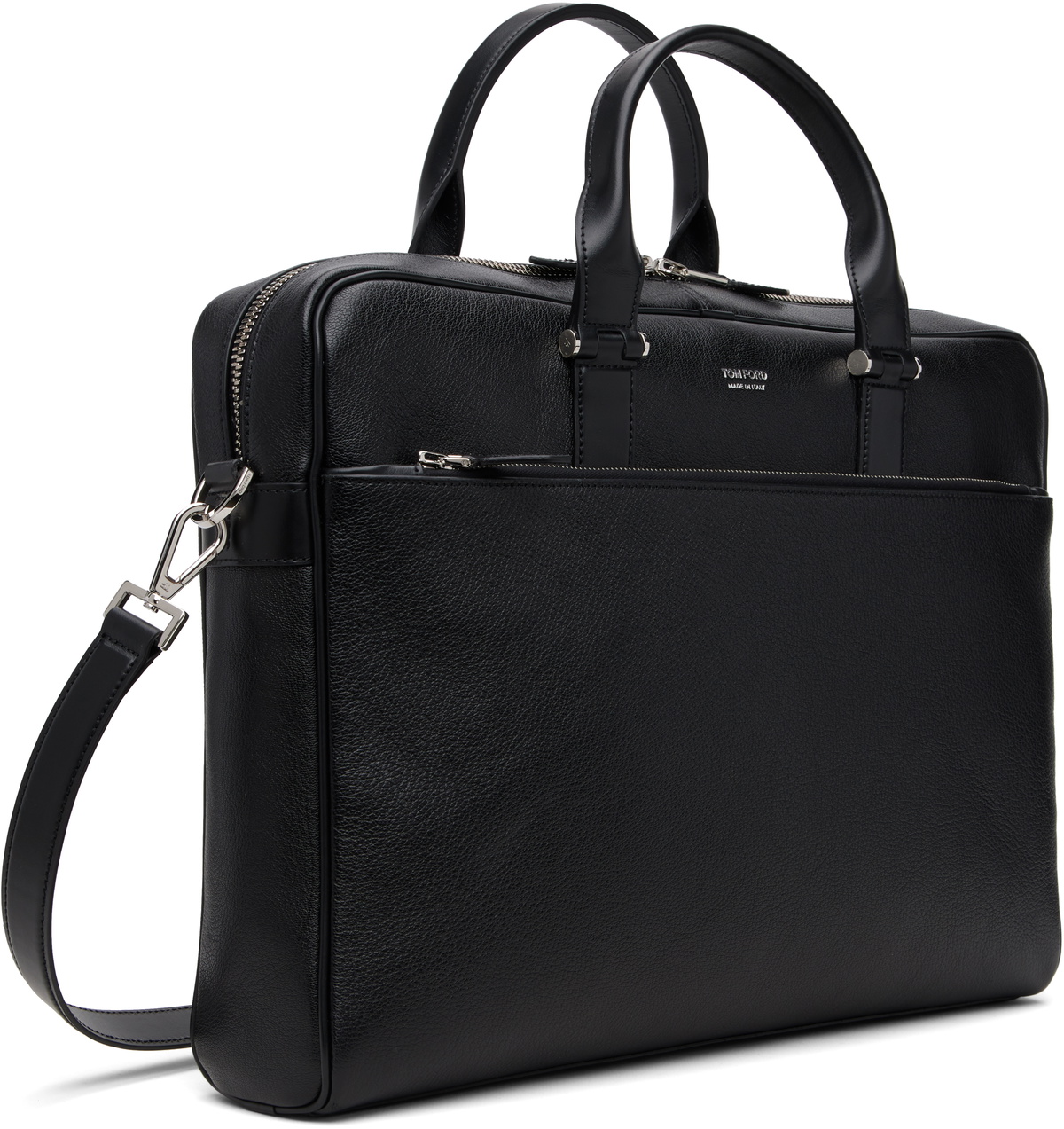 TOM FORD Black Grain Leather Slim Briefcase