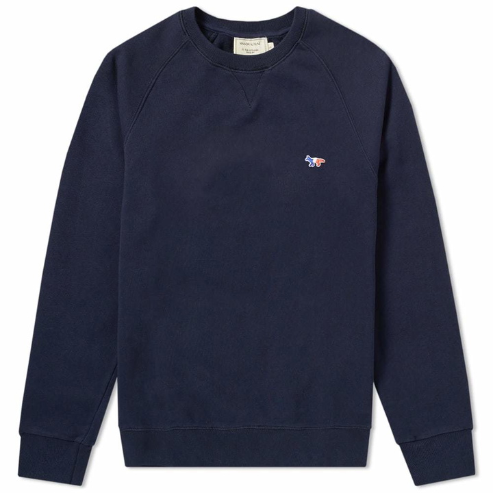 Photo: Maison Kitsun&eacute; Tricolour Fox Crew Sweat Navy