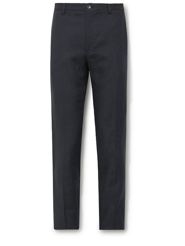 Photo: Etro - Slim-Fit Linen Suit Trousers - Blue