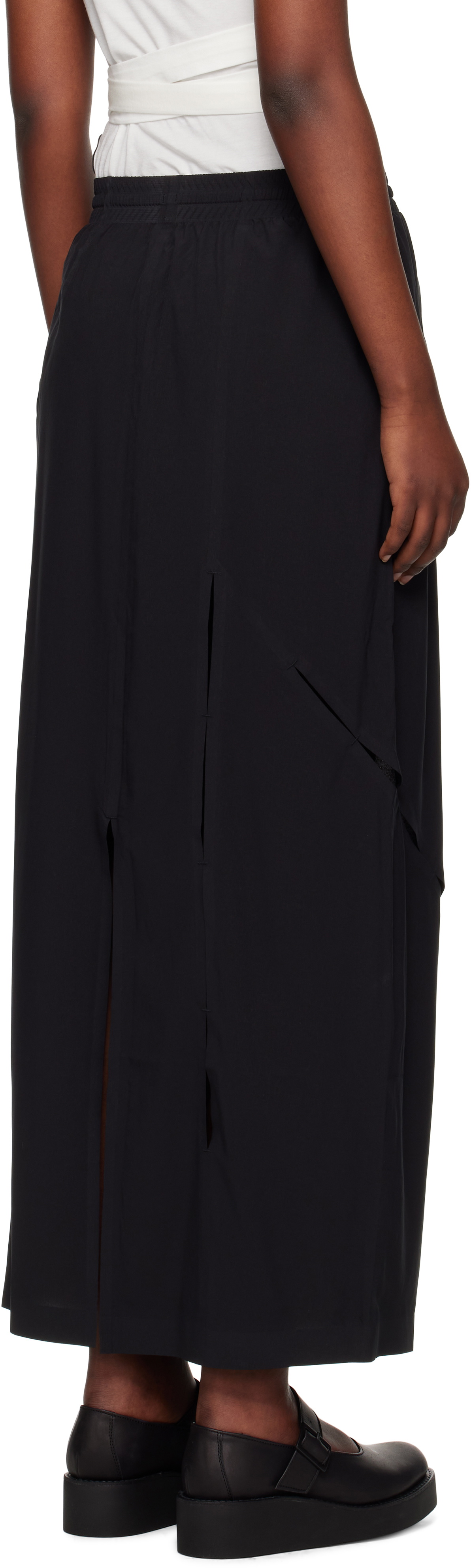 Y-3 Black Slit Maxi Skirt