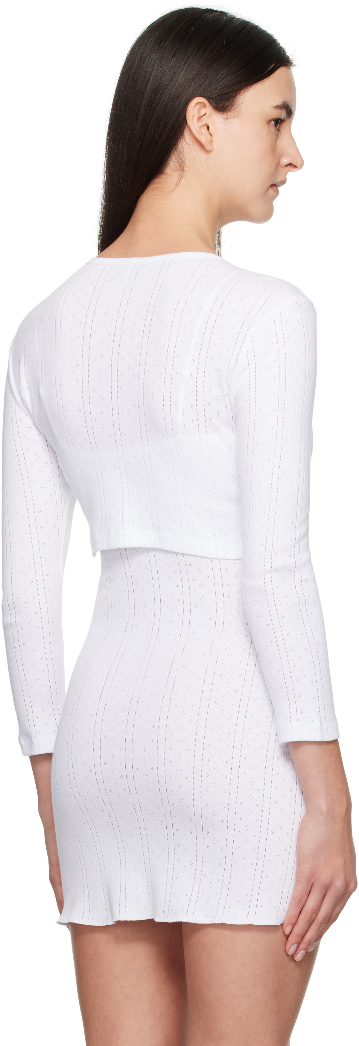 Cou Cou White 'The Crop Cardi' Cardigan