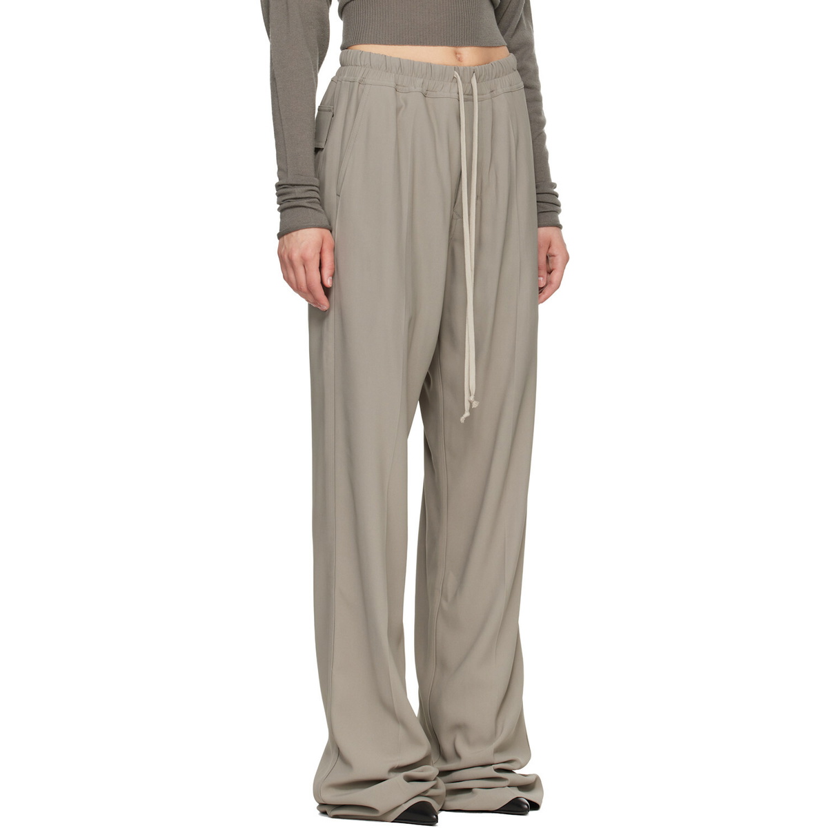 Rick Owens Taupe Tower Dietrich Drawstring Lounge Pants
