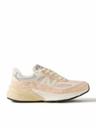 New Balance - 990v6 Leather-Trimmed Suede and Mesh Sneakers - Pink