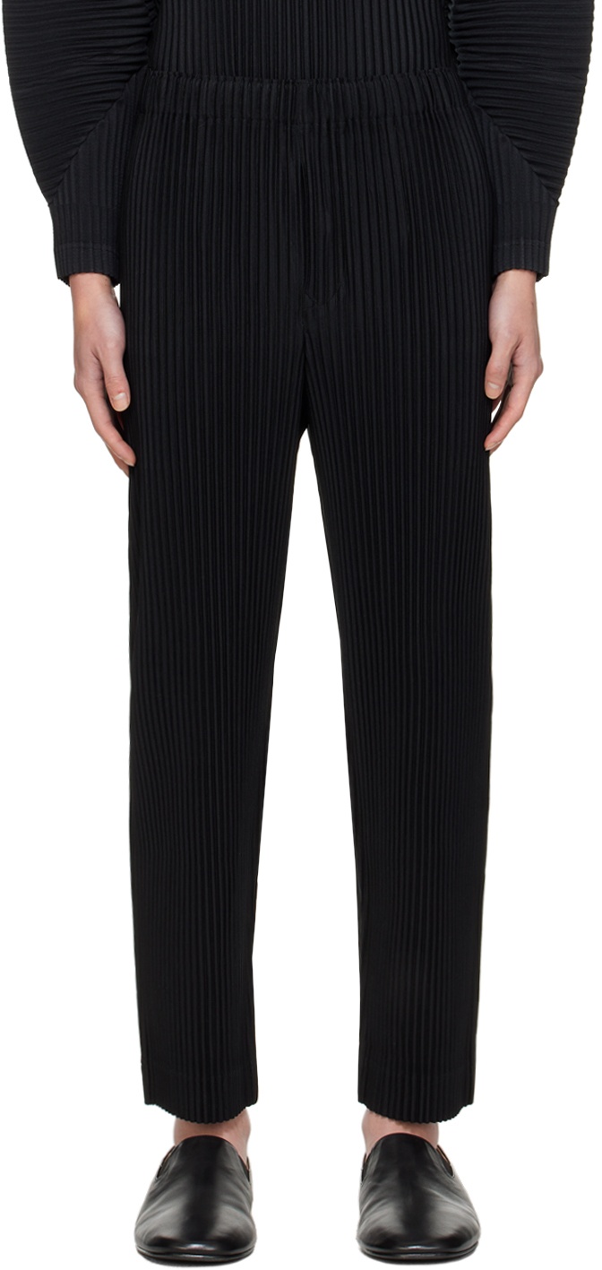 HOMME PLISSÉ ISSEY MIYAKE Black Monthly Color January Trousers Homme ...