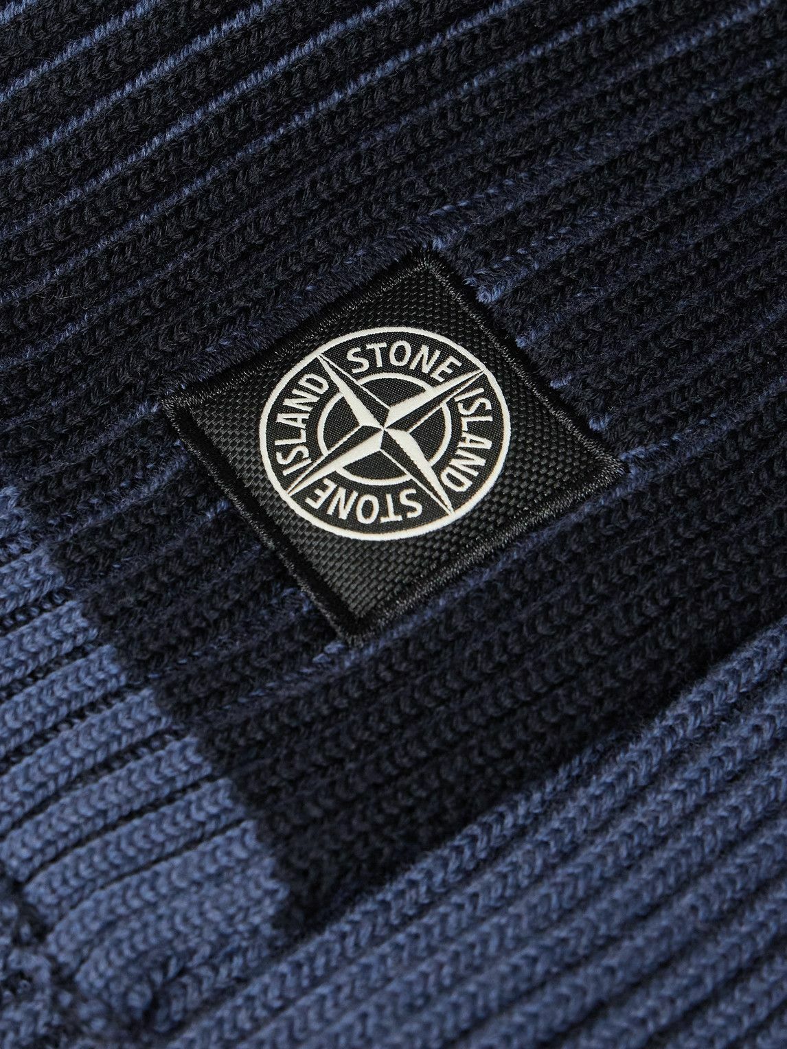 Stone Island - Two-Tone Logo-Appliquéd Ribbed Wool Scarf