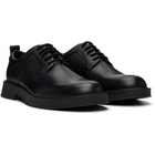 Hugo Black Perforated Monograms Leather Derbys