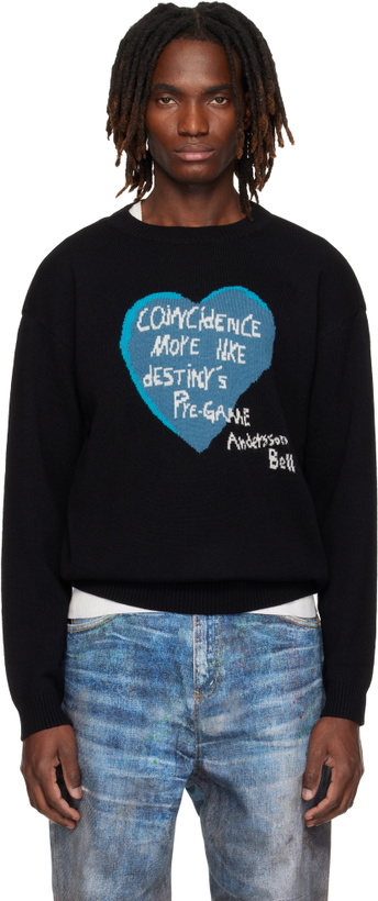 Photo: Andersson Bell Black Heart Message Crew-Neck Sweater