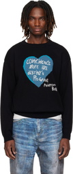 Andersson Bell Black Heart Message Crew-Neck Sweater