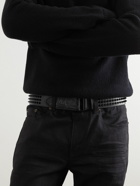 Christian Louboutin - Loubi 4cm Logo-Embossed Spiked Leather Belt - Black