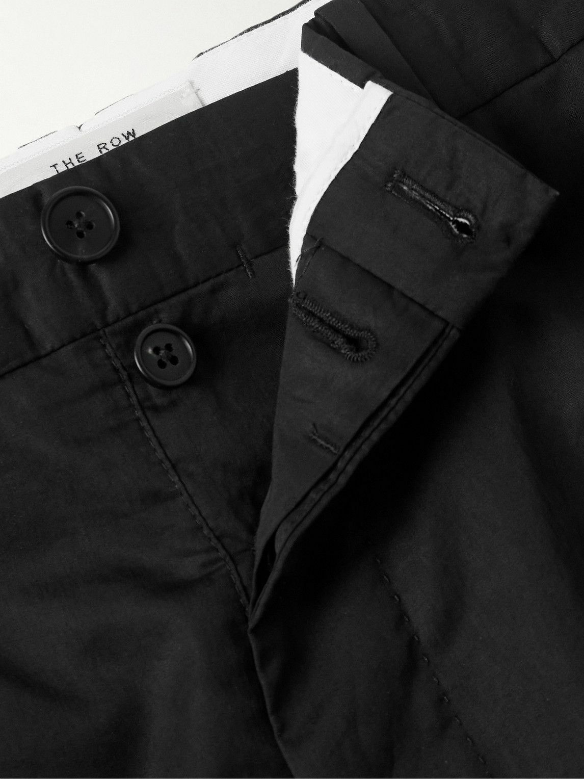 The Row - Lerio Straight-Leg Cotton-Poplin Suit Trousers - Black