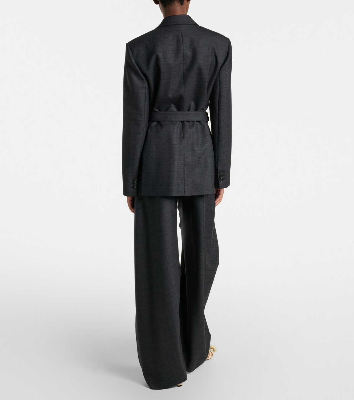 Loewe Checked belt wool barrel-leg pants