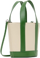 Staud Off-White & Green Allora Micro Bag
