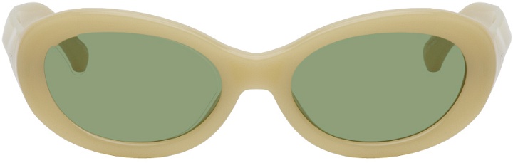 Photo: Dries Van Noten Yellow Linda Farrow Edition Oval Sunglasses
