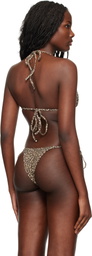 Frankies Bikinis Brown & Black Nick Bikini Top