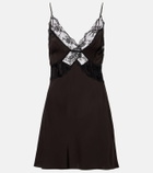 SIR Lace-trimmed silk minidress