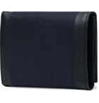 A.P.C. - Savile Logo-Print Tape-Trimmed Tech-Canvas Billfold Wallet - Blue