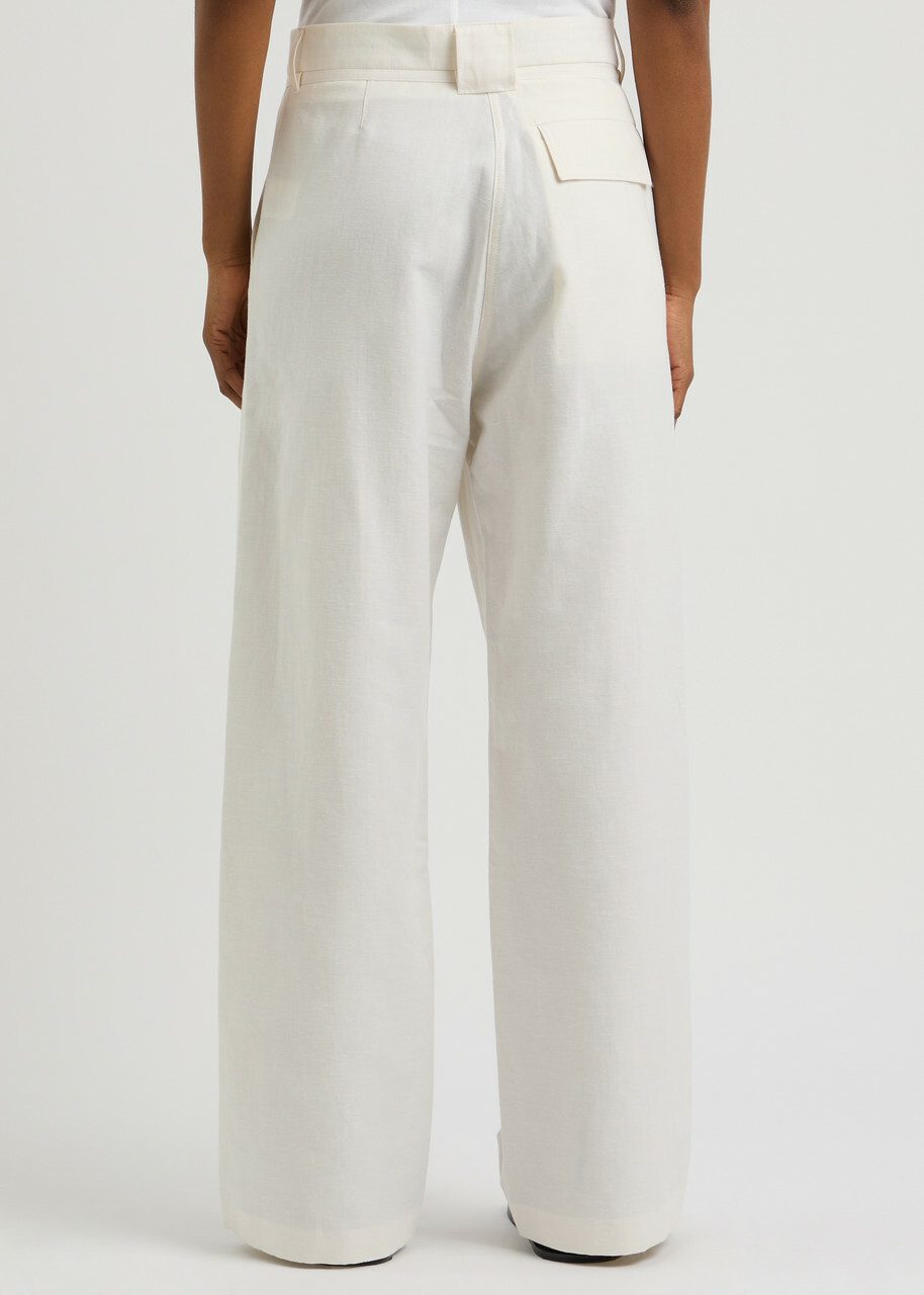Day Birger ET Mikkelsen Terri Wide-leg Cotton-blend Trousers Ivory
