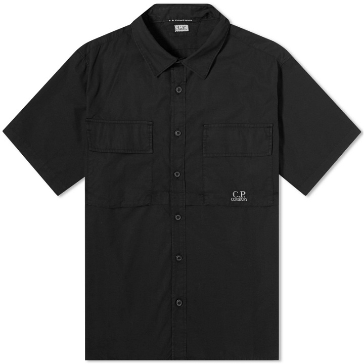 Photo: C.P. Company Men's Cotton Ripstop Short Sleeve Shirt in Black