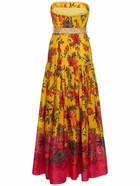 ZIMMERMANN - Ginger Floral Strapless Linen Midi Dress