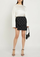 Armarium Mina Crystal-embellished Wool Mini Skirt Black