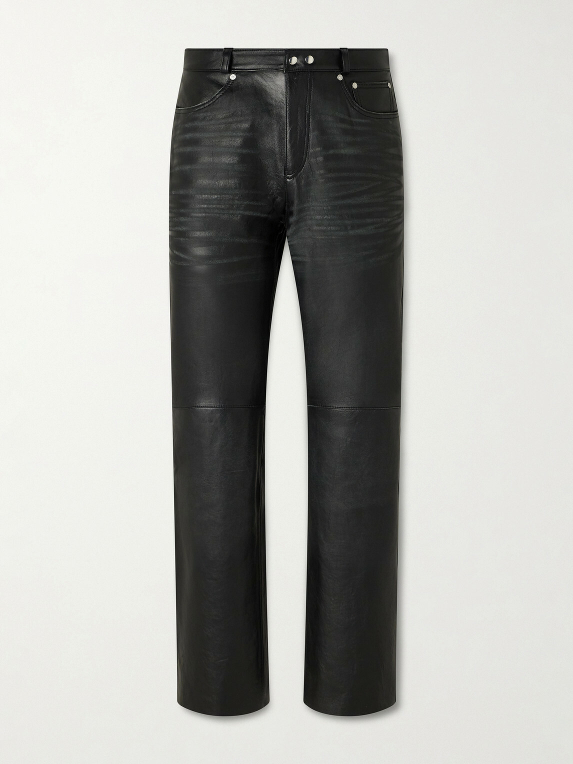 Our Legacy - Carlson Straight-Leg Leather Trousers - Black