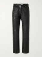 Our Legacy - Carlson Straight-Leg Leather Trousers - Black