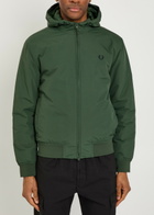 Fred Perry Logo-embroidered Hooded Shell Jacket Dark Green