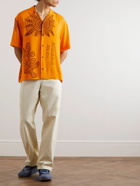 Jacquemus - Camp-Collar Printed Poplin Shirt - Orange
