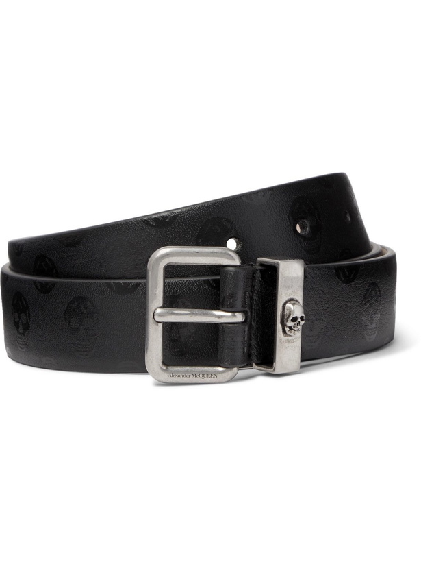 Photo: Alexander McQueen - 3cm Printed Leather Belt - Black