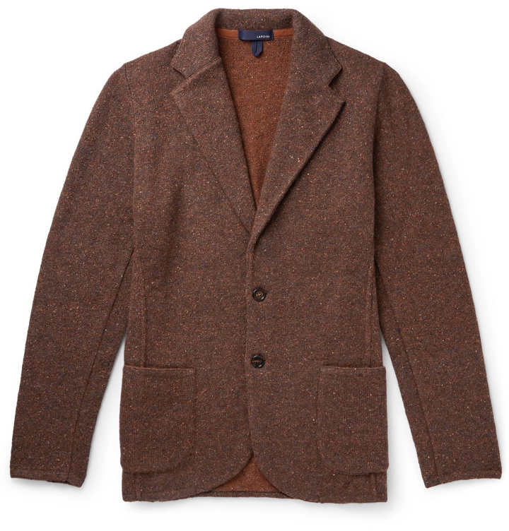 Photo: Lardini - Unstructured Donegal Knitted Blazer - Brown
