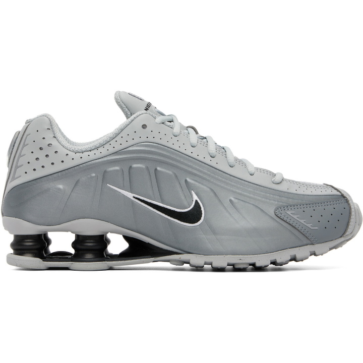 Photo: Nike Gray & Black Shox R4 Sneakers