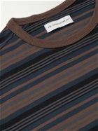 Pop Trading Company - Striped Cotton-Jersey T-Shirt - Brown