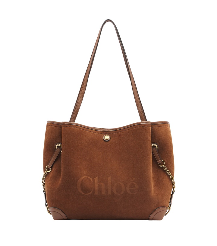 Photo: Chloé Chloé Clover leather-trimmed suede tote bag