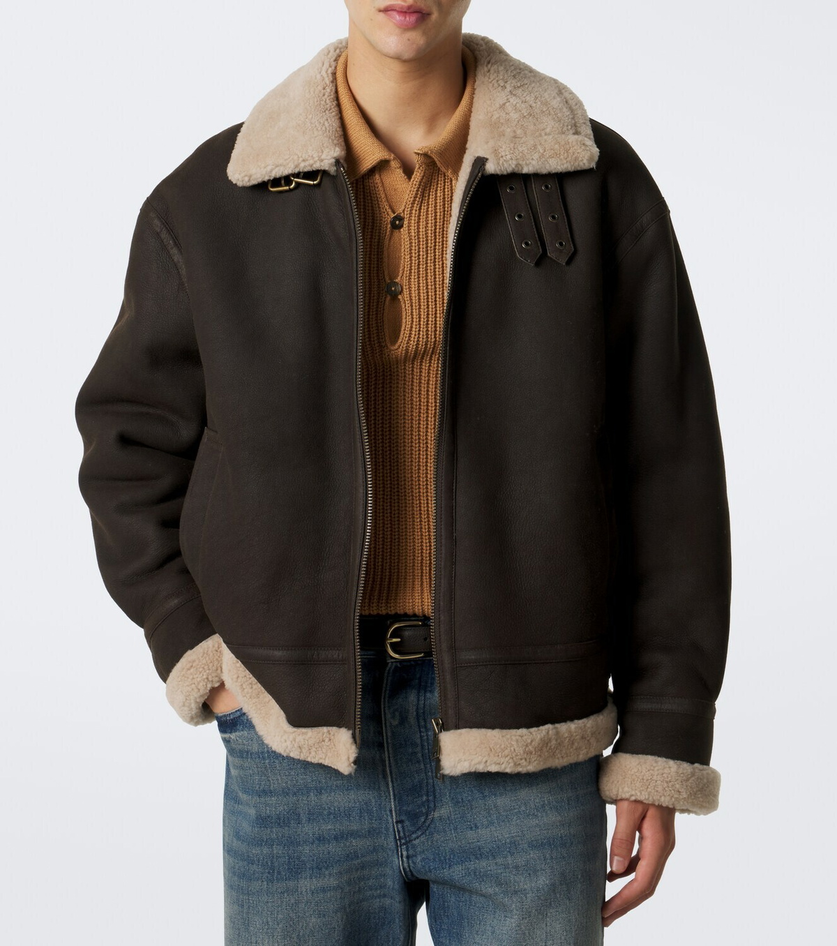 Arma Sano shearling-lined leather jacket