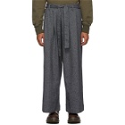 Naked and Famous Denim Grey Tweed Wide Trousers