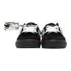 Off-White Black and Green Vulcanized Diagonal Print Sneakers